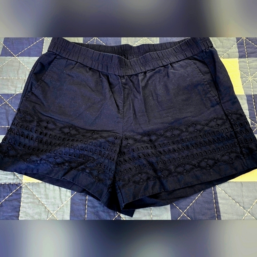J Crew Navy Blue Eyelet Shorts